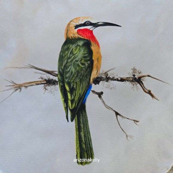 Vintage Silk Scarf Roland Ward Painted Birds Collectible - Picture 5 of 15